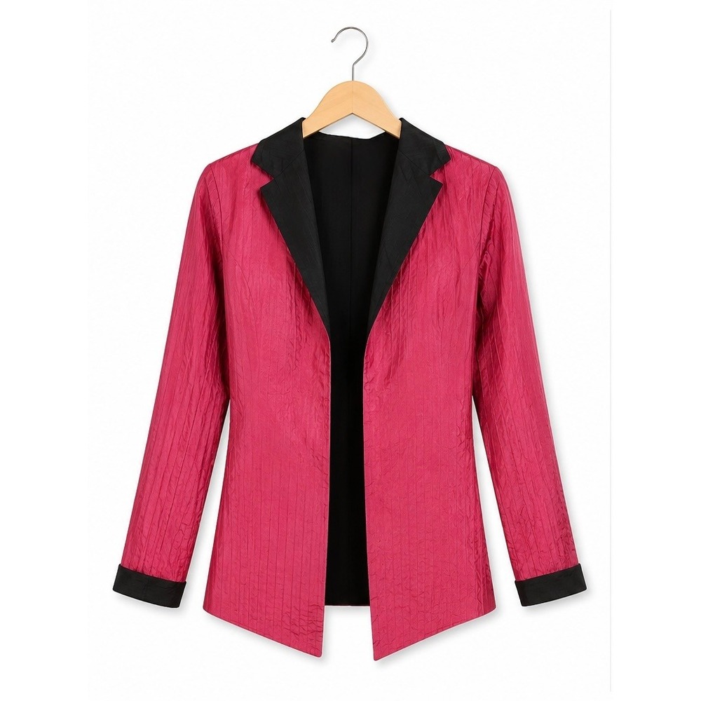 Vintage Womens Jacket Size XS S Hot Pink Black Reversible 80s 90s Mom